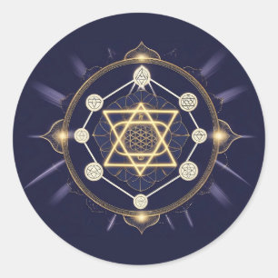 Flower of Infinity — Sacred Geometry Celestial Classic Round Sticker