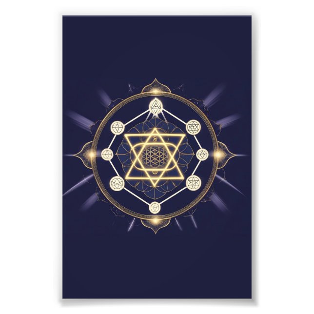 Flower of Infinity — Sacred Geometry Celestial Photo Print (Front)
