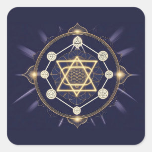 Flower of Infinity — Sacred Geometry Celestial Square Sticker