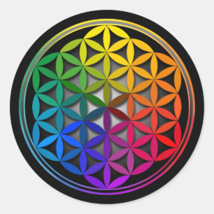flower of life1 classic round sticker
