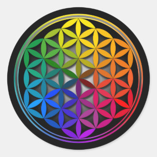 flower of life1 classic round sticker