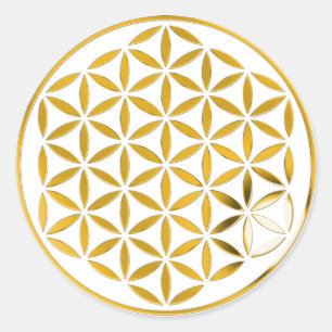 Flower Of Life 1 - Gold stamp Classic Round Sticker