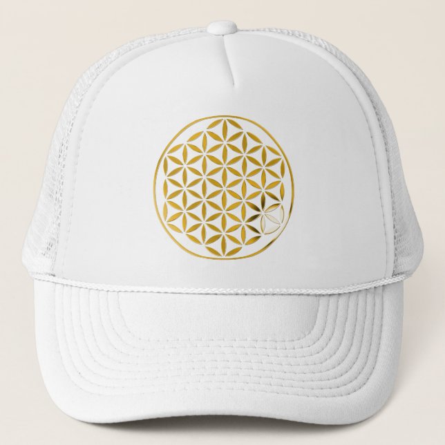 Flower Of Life 1 - Gold stamp Trucker Hat (Front)
