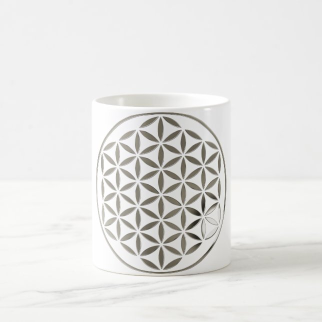Flower Of Life 1 - Silver stamp Coffee Mug (Center)