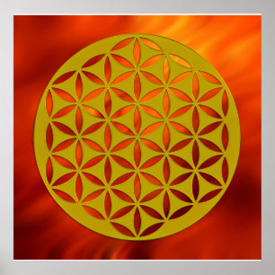 Flower OF Life 2 - gold punched Poster