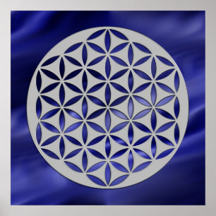 Flower OF Life 2 - silver punched Poster