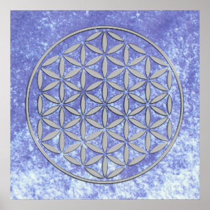 Flower OF Life 2 - silver stamp Poster