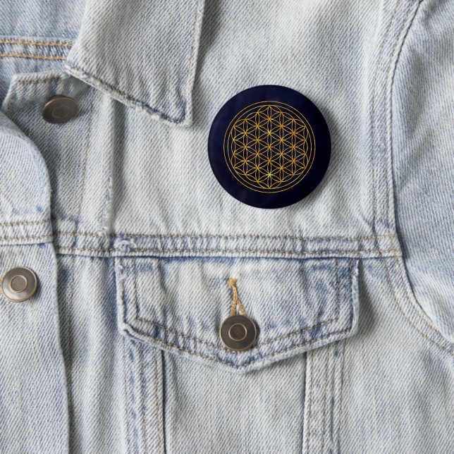 flower of life 6 cm round badge (In Situ)