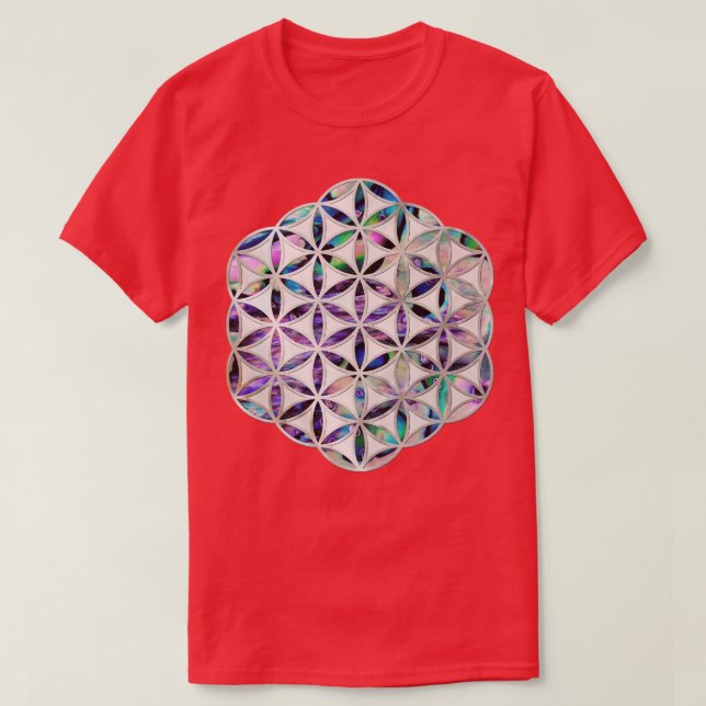 Flower of life Abalone shell on pearl  T-Shirt (Design Front)