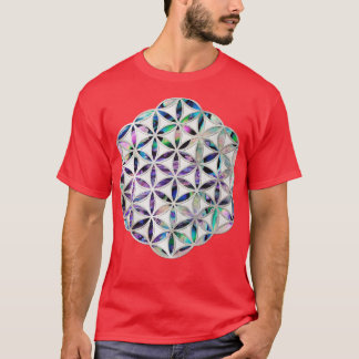 Flower of life Abalone shell on pearl T-Shirt