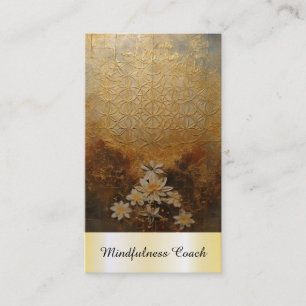 *~* Flower of Life  AP92 Sacred Reiki Yoga Gold Business Card