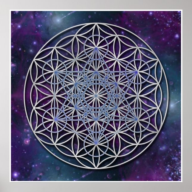 FLOWER OF LIFE - Archangel Metatron Cube Poster (Front)