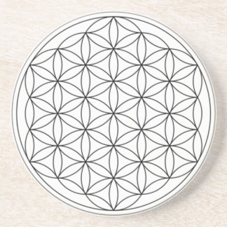 Flower of Life (Black and White) Coaster