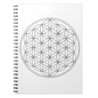 Flower of Life Black Line Notebook