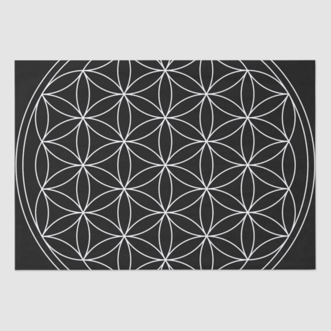 Flower of Life Black & White Tissue Paper (Front)