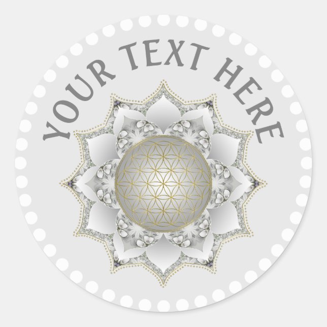 Flower Of Life - Blossoms Mandala 1 Classic Round Sticker (Front)