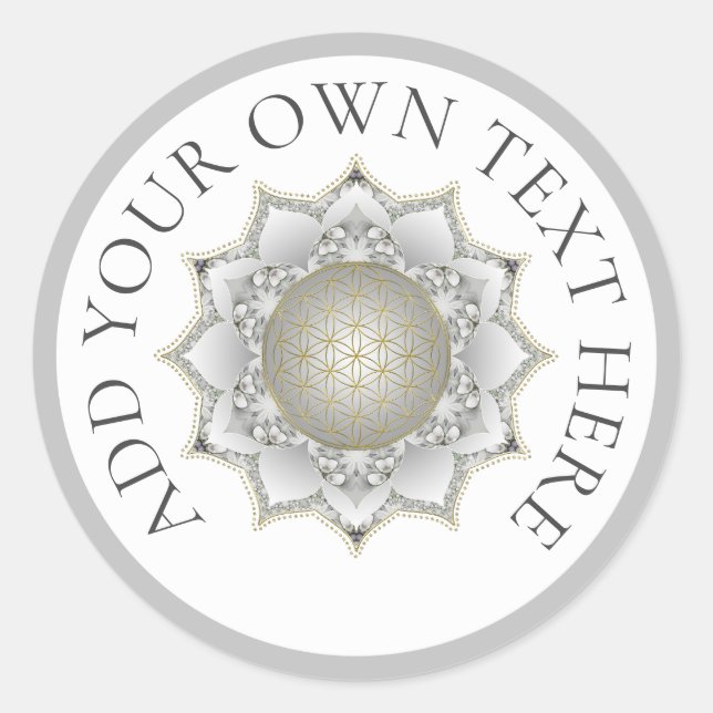 Flower Of Life - Blossoms Mandala 1 Classic Round Sticker (Front)