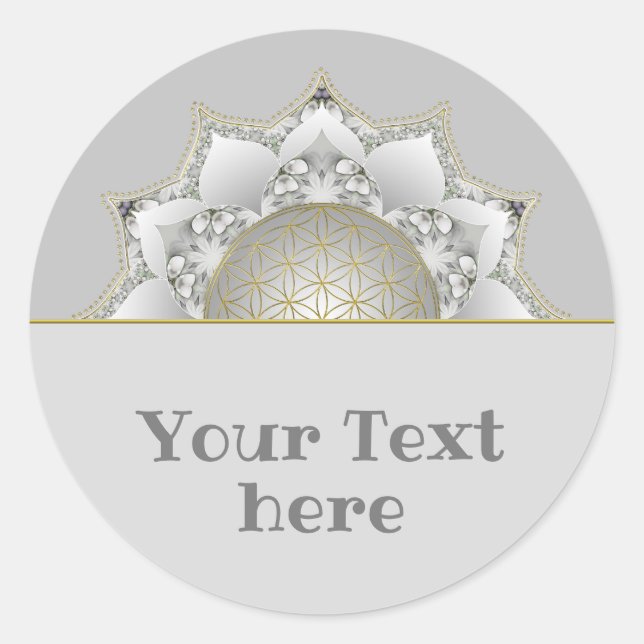 Flower Of Life - Blossoms Mandala 1 Classic Round Sticker (Front)