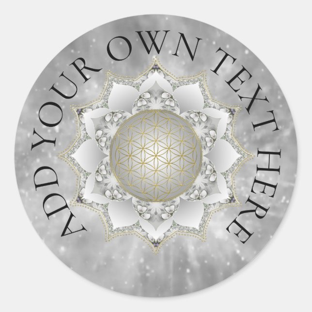 Flower Of Life - Blossoms Mandala 1 Classic Round Sticker (Front)