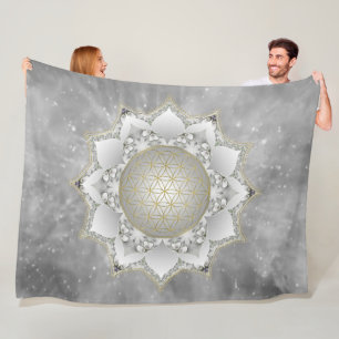 Flower Of Life - Blossoms Mandala 1 Fleece Blanket