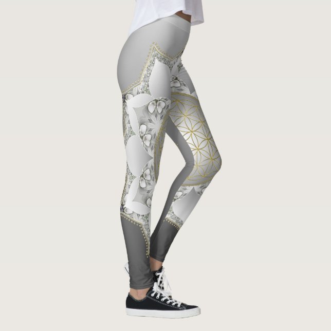 Flower Of Life - Blossoms Mandala 1 Leggings (Right)