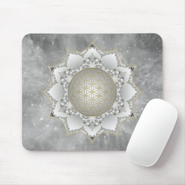 Flower Of Life - Blossoms Mandala 1 Mouse Mat (With Mouse)