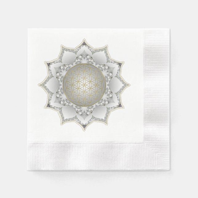 Flower Of Life - Blossoms Mandala 1 Napkin (Front)