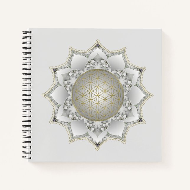 Flower Of Life - Blossoms Mandala 1 Notebook (Front)