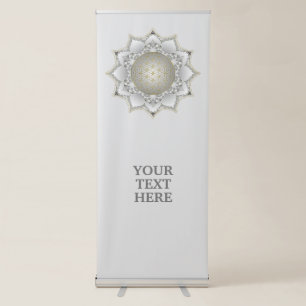 Flower Of Life - Blossoms Mandala 1 Retractable Banner