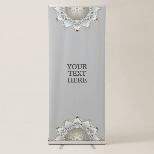 Flower Of Life - Blossoms Mandala 1 Retractable Banner (Front)