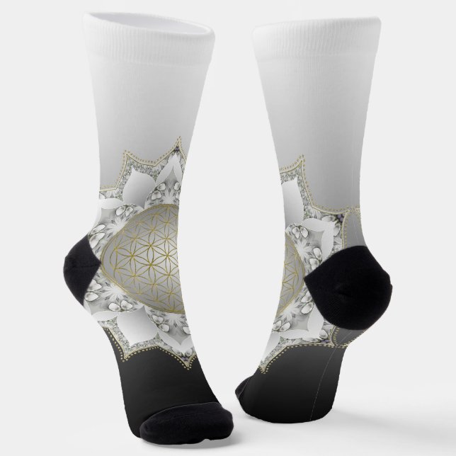 Flower Of Life - Blossoms Mandala 1 Socks (Angled)