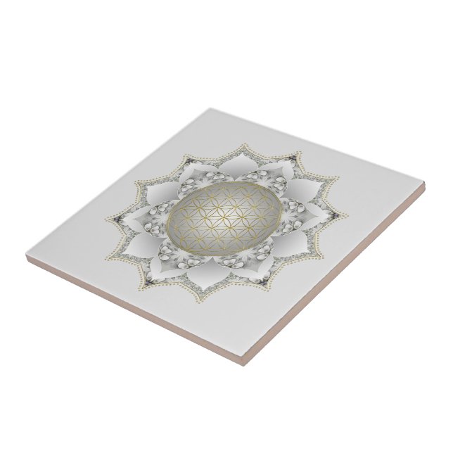 Flower Of Life - Blossoms Mandala 1 Tile (Side)
