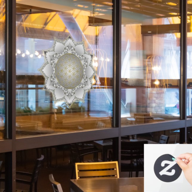 Flower Of Life - Blossoms Mandala 1 Window Cling (Restaurant Window)