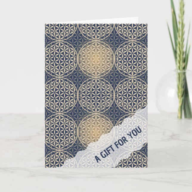 FLOWER OF LIFE - blue sand pattern Card (Front)