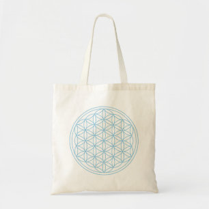 Flower of Life Blue Tote Bag