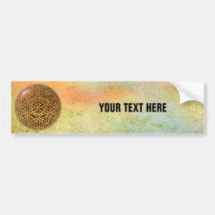 Flower Of Life / Blume des Lebens - ball grid gold Bumper Sticker