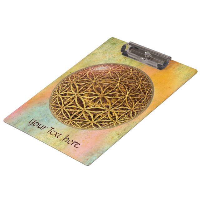 Flower Of Life / Blume des Lebens - ball grid gold Clipboard (Angled)