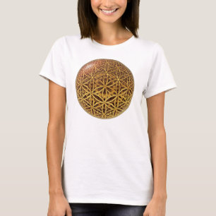 Flower Of Life / Blume des Lebens - ball grid gold T-Shirt