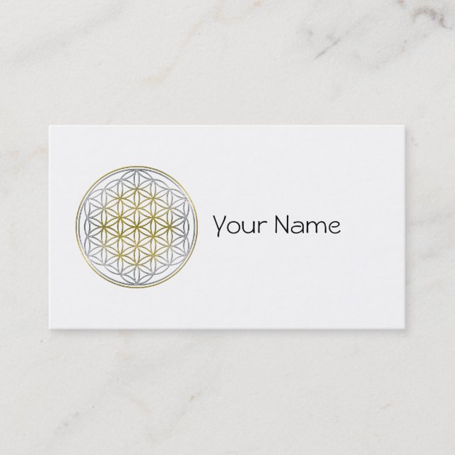 FLOWER OF LIFE / Blume des Lebens - BiColor Business Card (Front)