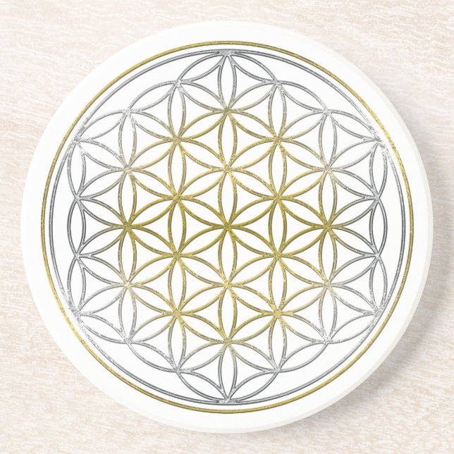 FLOWER OF LIFE / Blume des Lebens - BiColor Coaster (Front)