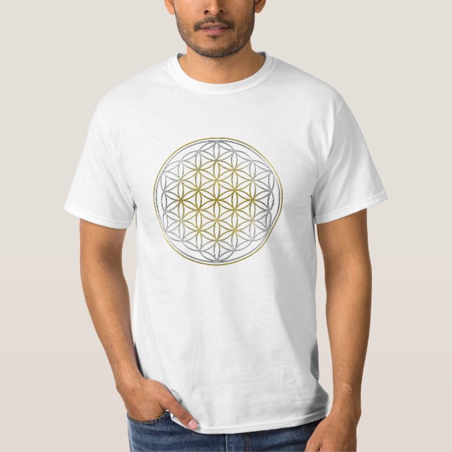 FLOWER OF LIFE / Blume des Lebens - BiColor T-Shirt (Front)