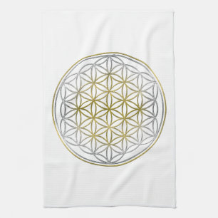 FLOWER OF LIFE / Blume des Lebens - BiColor Tea Towel