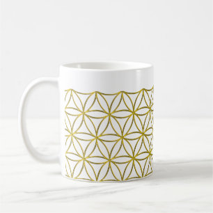 Flower of Life / Blume des Lebens - Border gold Coffee Mug