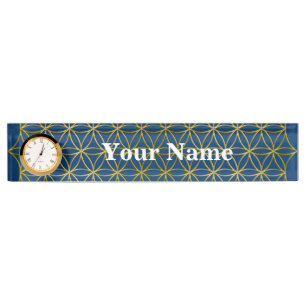 Flower of Life / Blume des Lebens - Border gold Nameplate