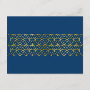 Flower of Life / Blume des Lebens - Border gold Postcard