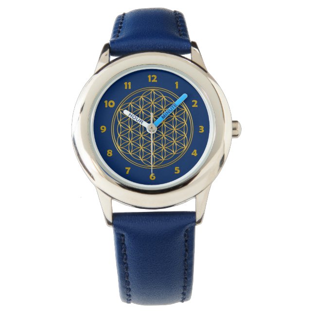 Flower Of Life / Blume des Lebens - brilliant gold Watch (Front)