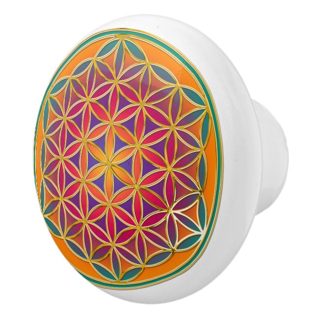 Flower Of Life / Blume des Lebens - Button III Ceramic Knob (Right)
