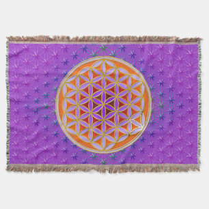 Flower Of Life / Blume des Lebens - Button IV Throw Blanket