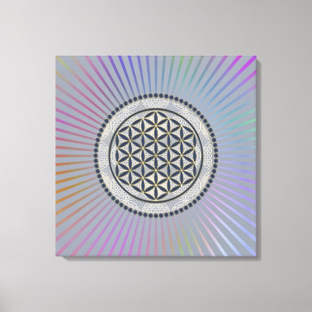 Flower of Life / Blume des Lebens - Button IX Canvas Print (Front)