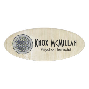 Flower of Life / Blume des Lebens - Button IX Name Tag